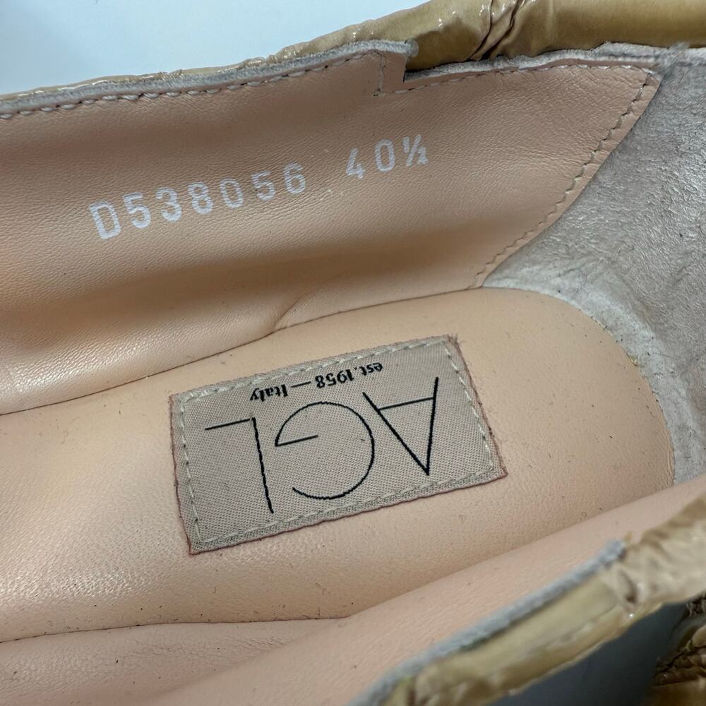 AGL Moccasins Women's 10.5 (40.5) Beige Softy Moc Calfskin Leather Flats NWOT - Picture 6 of 14